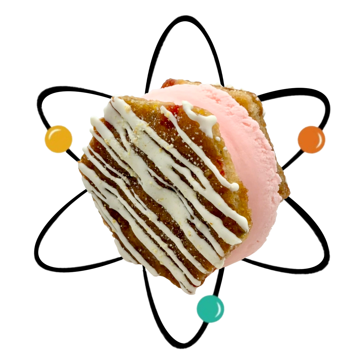 TITAN BLOOM – Cardamom Cookie with Candied Fennel Seeds, Rose Ice Cream, Vanilla Bean Casing, Candied Orange Peel Dust