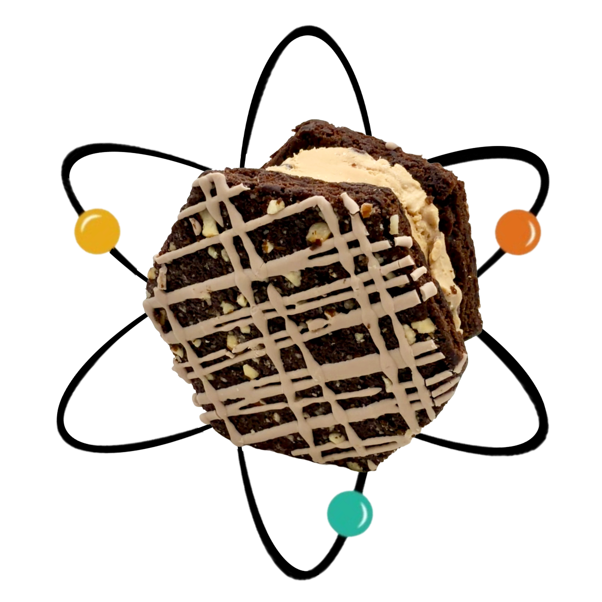 INTERGALACTIC GRIND – Chocolate Hazelnut Cookie, Coffee Chip Ice Cream, Chocolate Hazelnut Casing