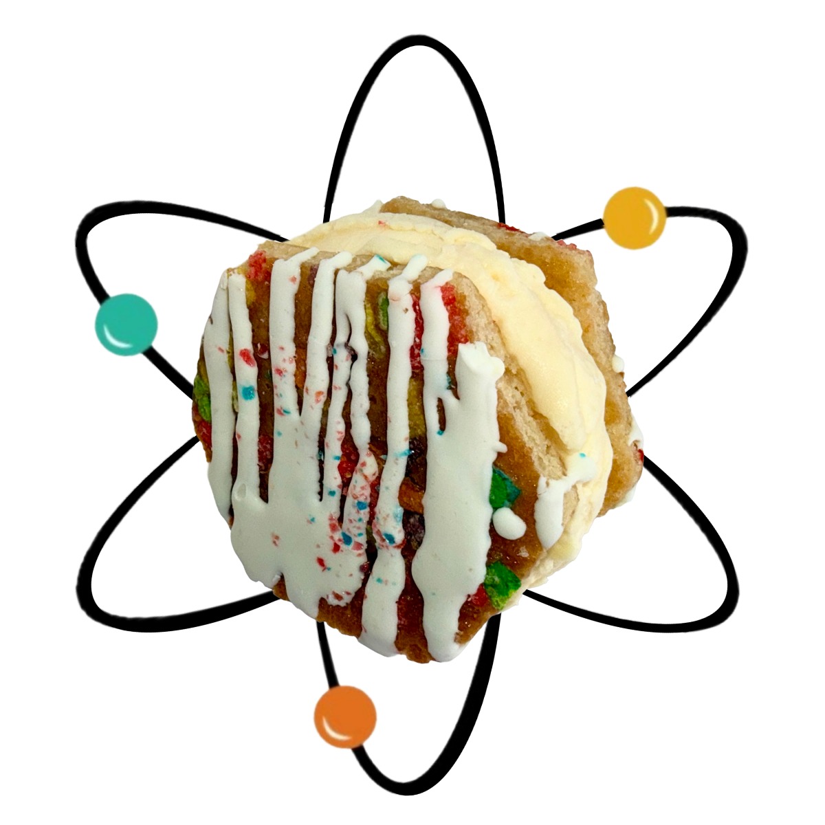 COSMIC CRUNCH – Fruity Cereal Sugar Cookie, Vanilla Ice Cream, Vanilla Casing, Popping Candy