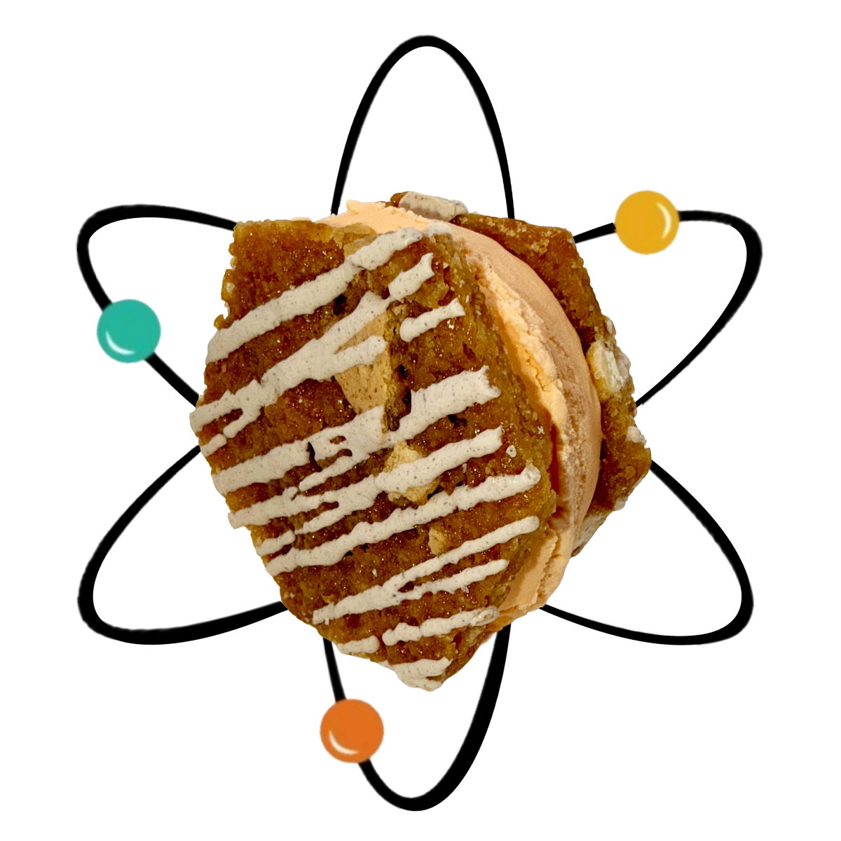 HARVEST HORIZON – Graham Cracker White Chocolate Chip Cookie, Pumpkin Pie Ice Cream, Pie Spiced Casing, Maldon Salt (LIMITED SEASONAL ORBIT)